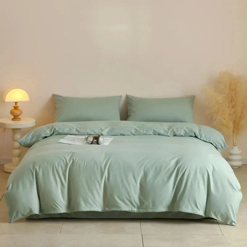 Egyptian Cotton dekbedovertrekset – Effen 3-delig beddengoed