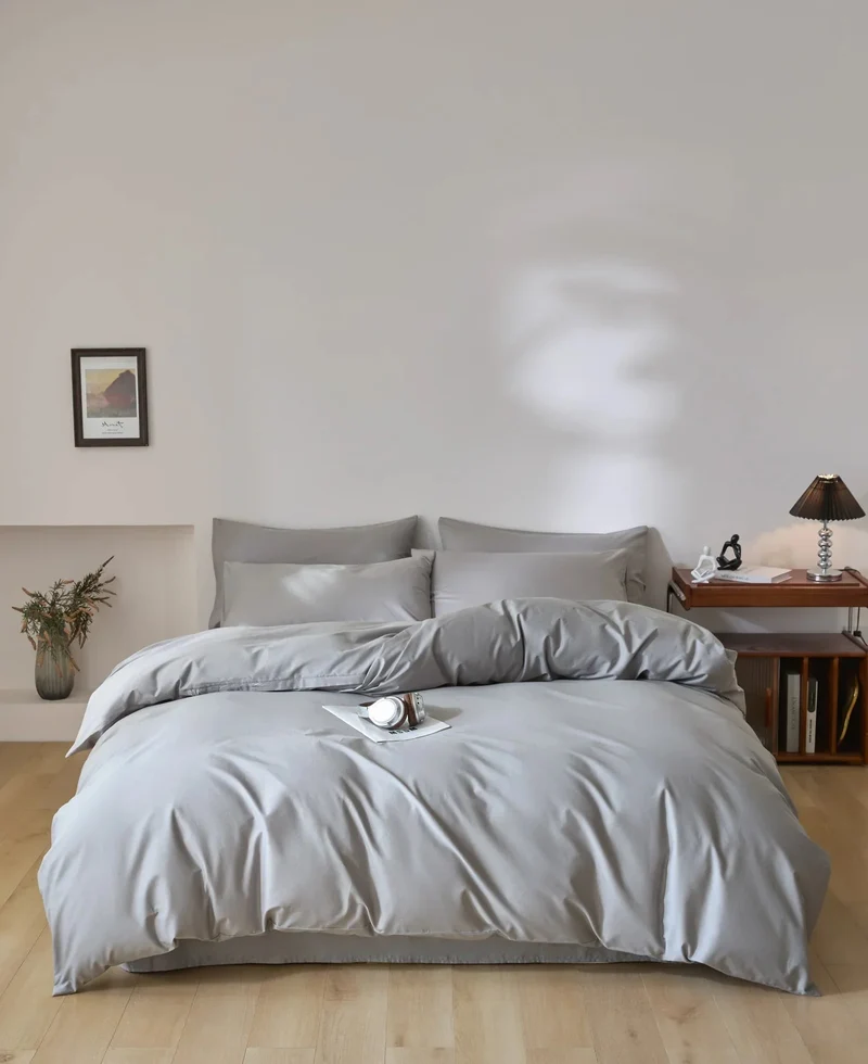 Egyptian Cotton dekbedovertrekset – Effen 3-delig beddengoed