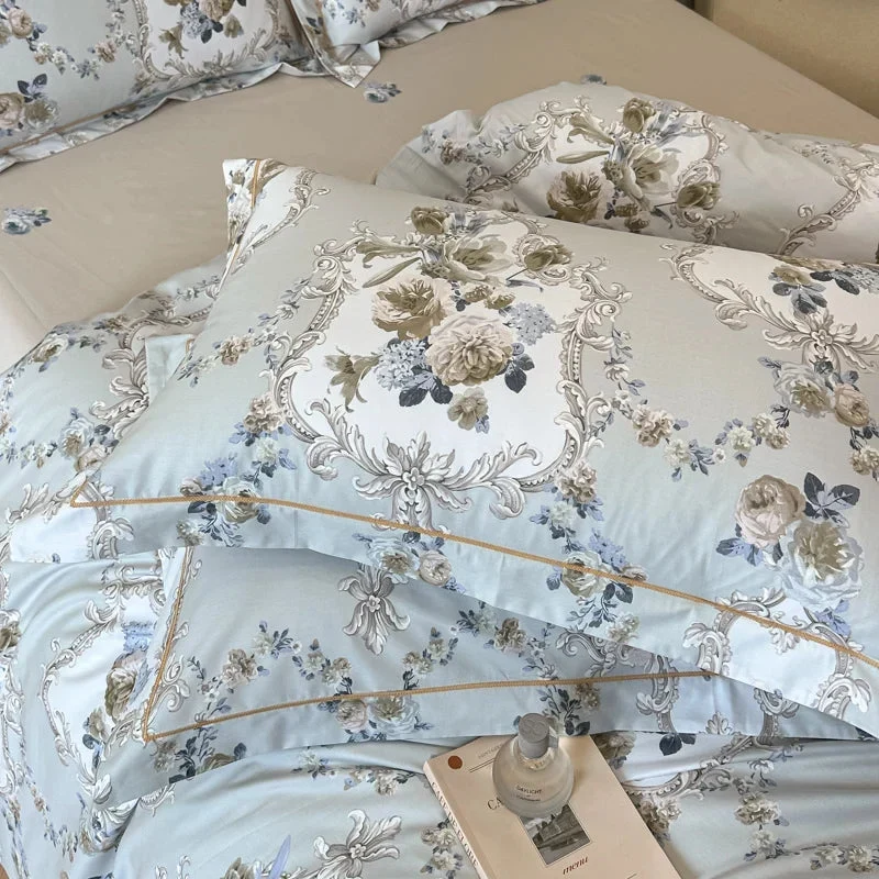 Egyptian Cotton dekbedovertrekset – Botanisch dessin met ritssluiting
