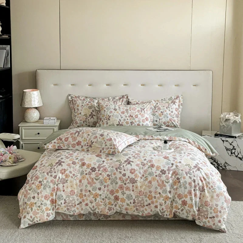 Egyptian Cotton dekbedovertrekset – Botanisch dessin met ritssluiting