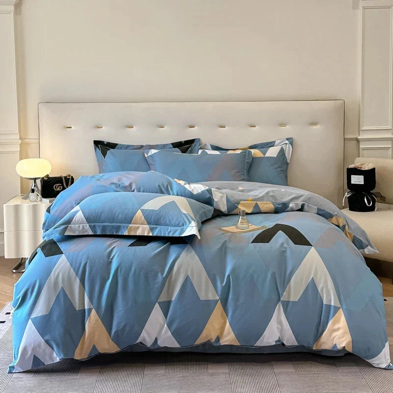 Egyptian Cotton dekbedovertrekset – Botanisch dessin met ritssluiting