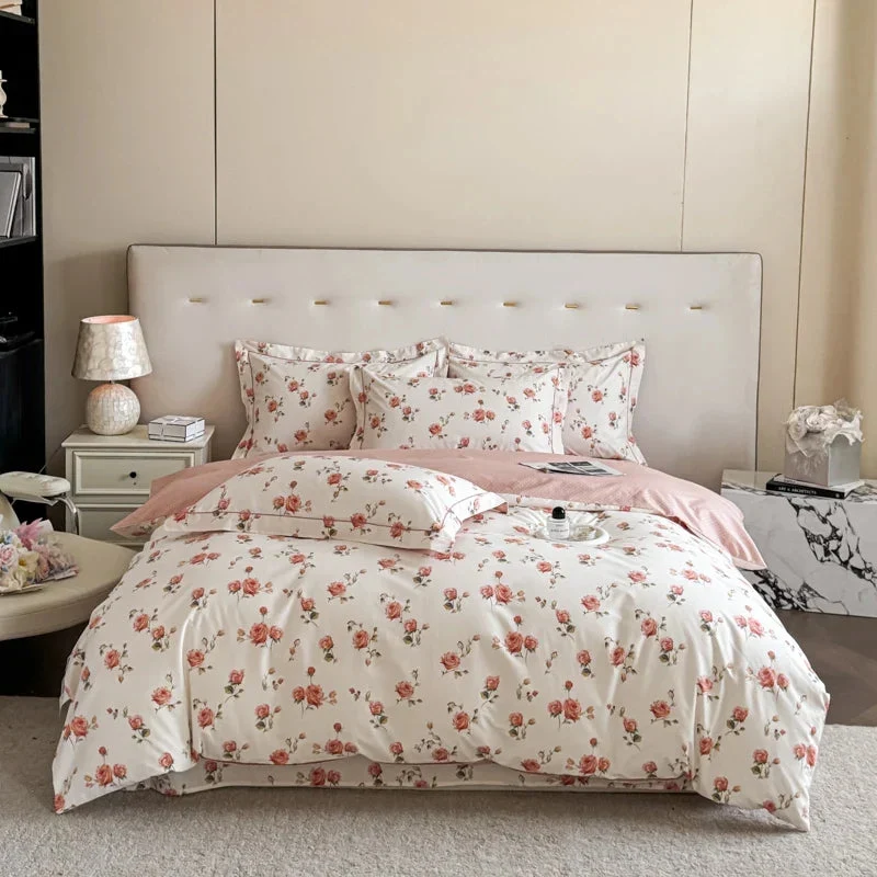 Egyptian Cotton dekbedovertrekset – Botanisch dessin met ritssluiting