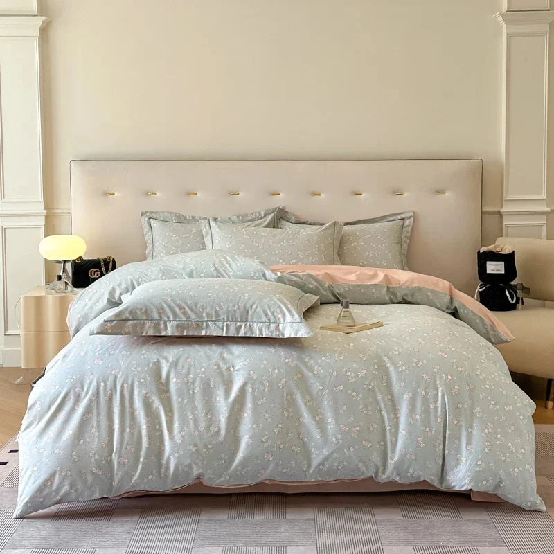 Egyptian Cotton dekbedovertrekset – Botanisch dessin met ritssluiting