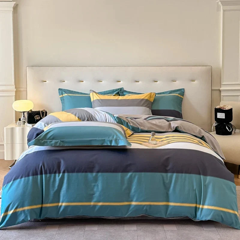 Egyptian Cotton dekbedovertrekset – Botanisch dessin met ritssluiting