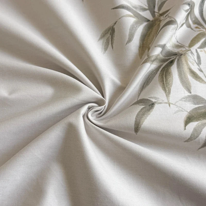 Egyptian Cotton Bettwäsche 3-teilig – Botanisches Muster für Doppelbett