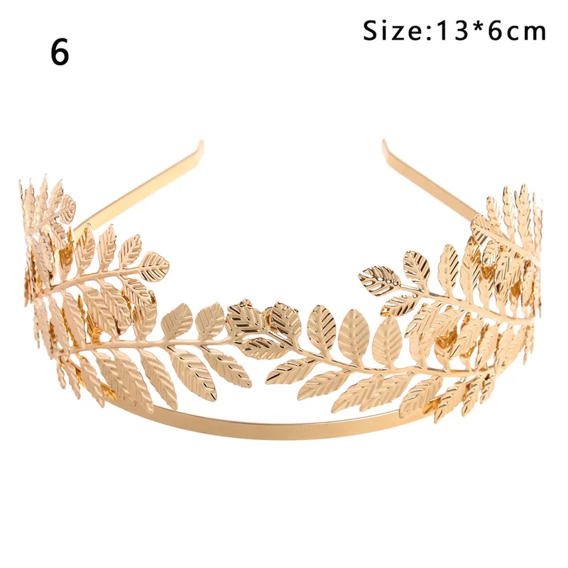 Bladgoud tiara bruid – Penelope haarband carnaval hoofdtooi
