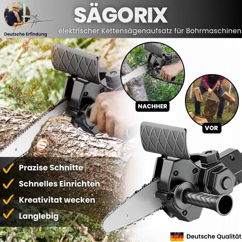 Kettensägenaufsatz für Bohrmaschine | Sägorix