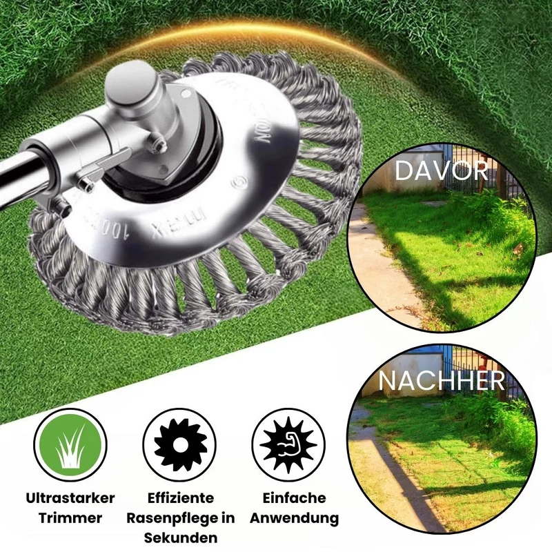 Unkrautbürste für Rasentrimmer | GartenStahl