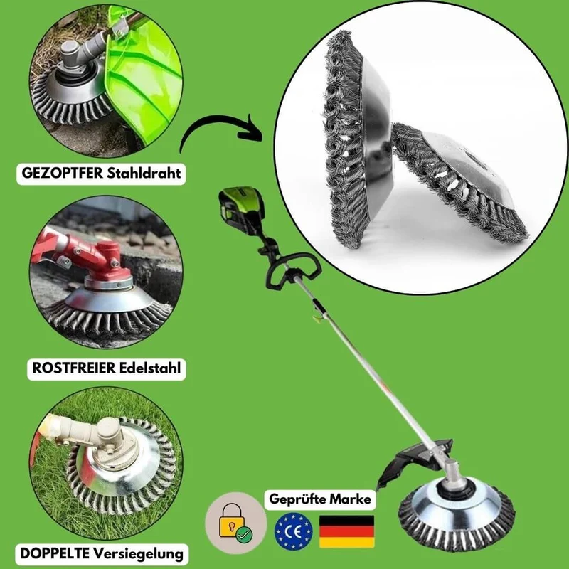 Unkrautbürste für Rasentrimmer | GartenStahl