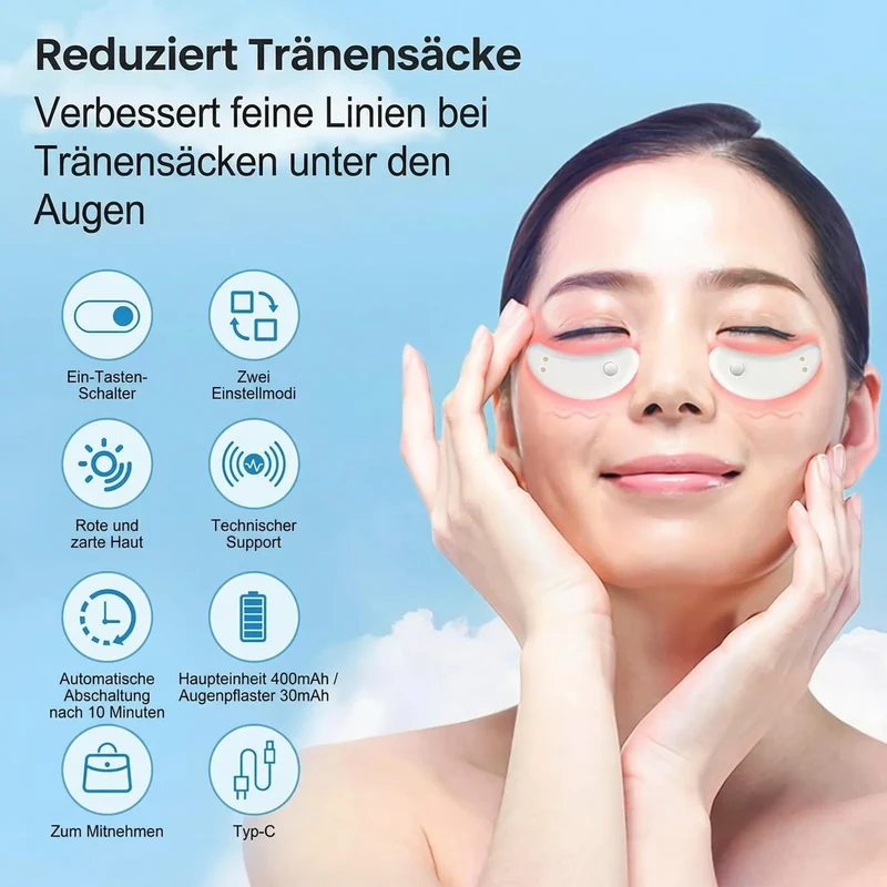 Gerät gegen Augenringe & Tränensäcke durch Rotlichttherapie | Augenia