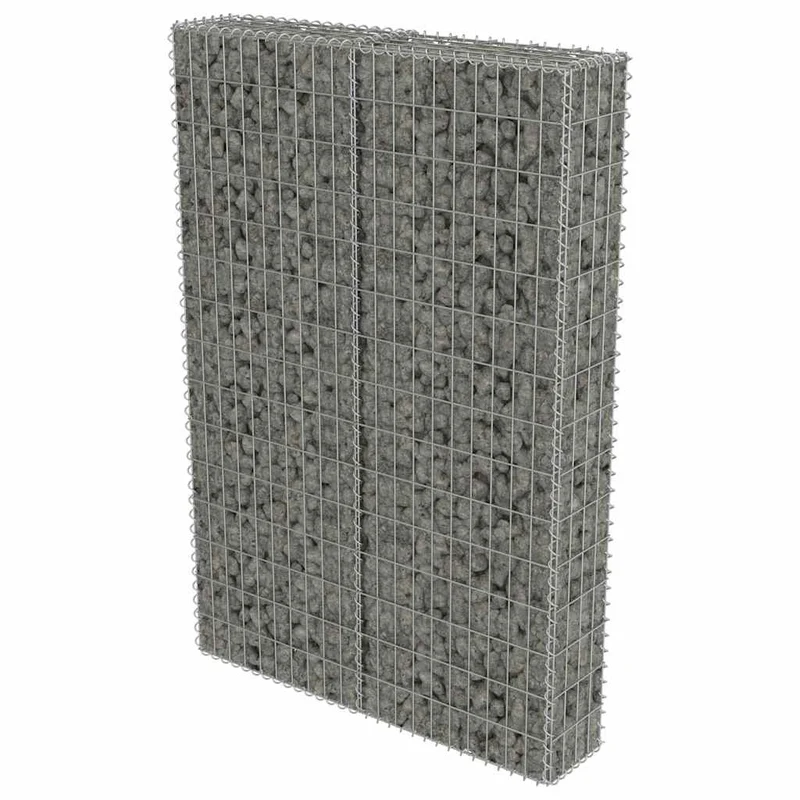 Gabbione con Copertura in Acciaio Zincato 100x20x150 cm