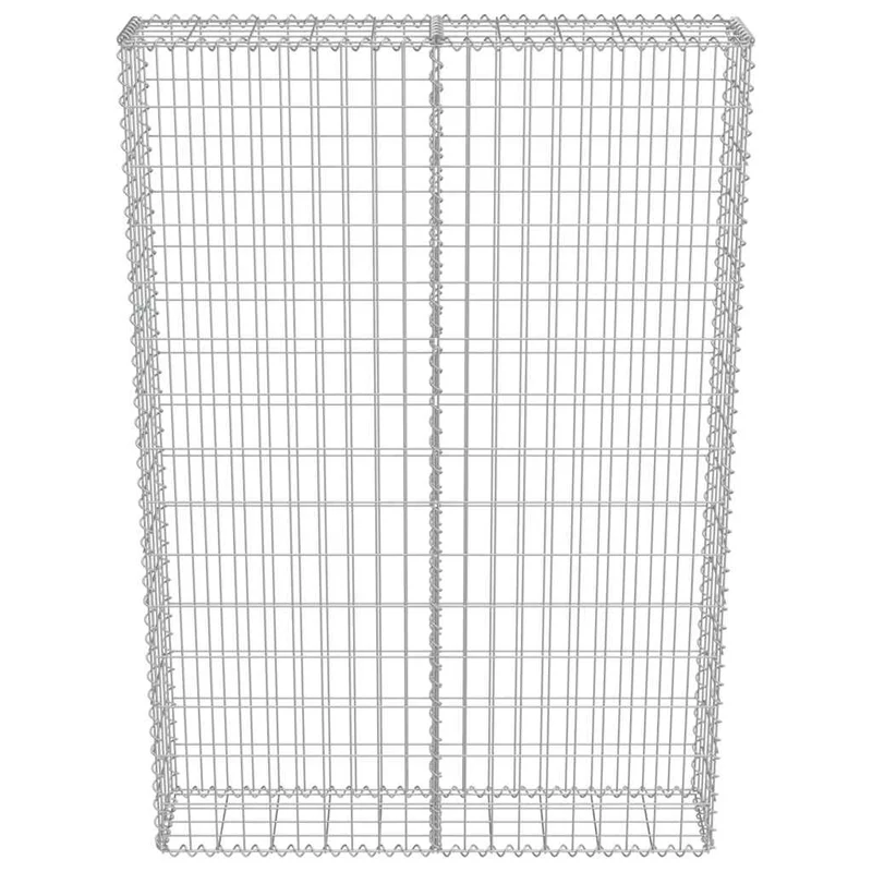 Gabbione con Copertura in Acciaio Zincato 100x20x150 cm