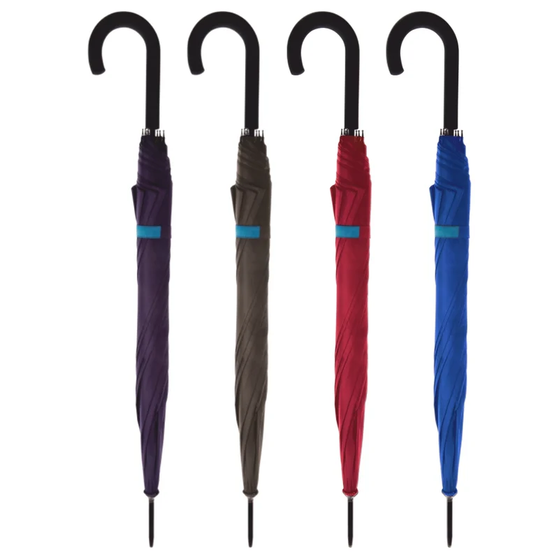 Set 4 Ombrelli Grandi Automatici a 12 Stecche in Fibra Antivento Vari Colori