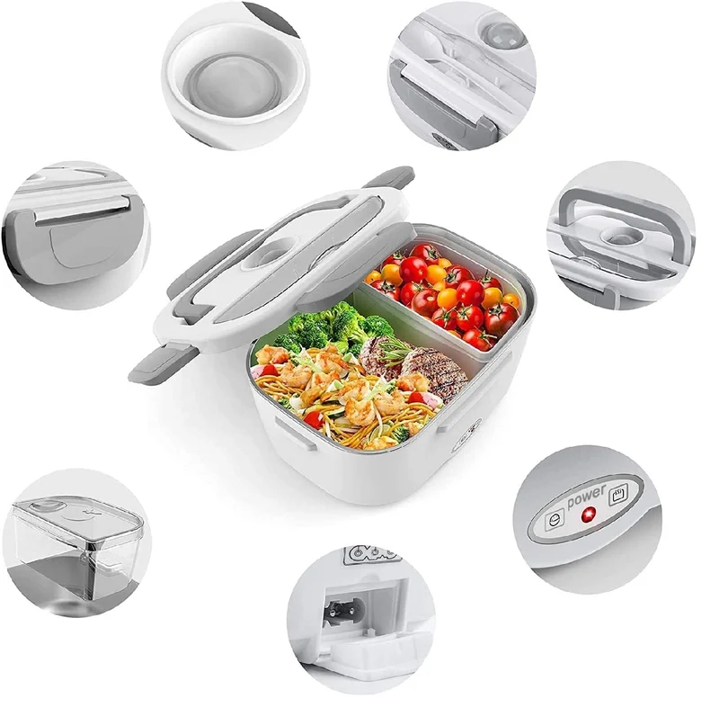 Scaldavivande Porta Pranzo Termico Elettrico 220/12Volt Portatile Bianco
