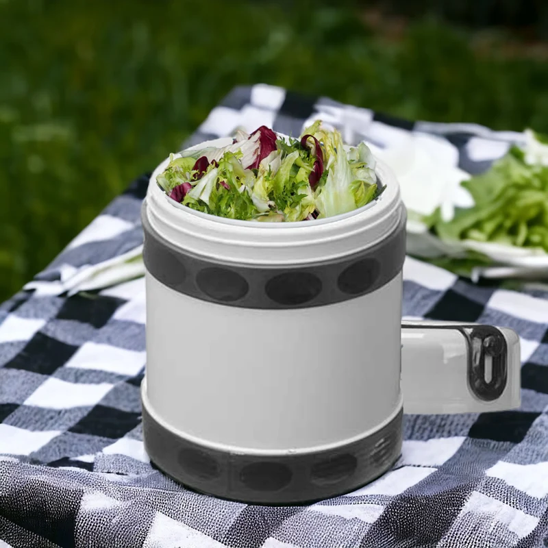 Contenitori con 2 Box Porta Pranzo in Acciaio e Plastica Lunch Capacità 1200 ml