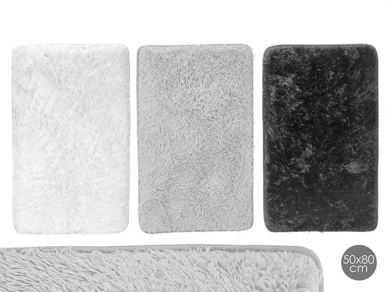 Kit 3pz Tappeti Universali Moderno 50x80cm in 3 Colori per Casa Bagno Camera