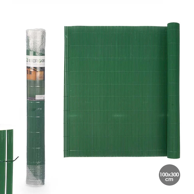 Rotolo Cannuccia Recinzione Frangivista in PVC Verde H 100 x 300 cm parasole