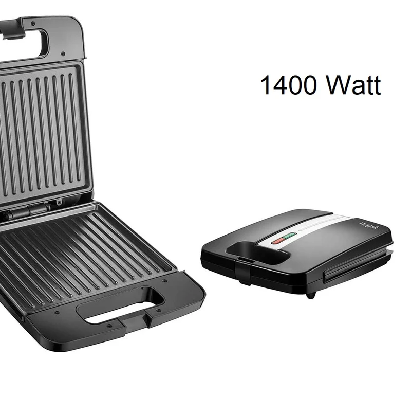 Piastra Elettrica Bistecchiera 1400W Antiaderente Tostapane Grill Panin Sandwich