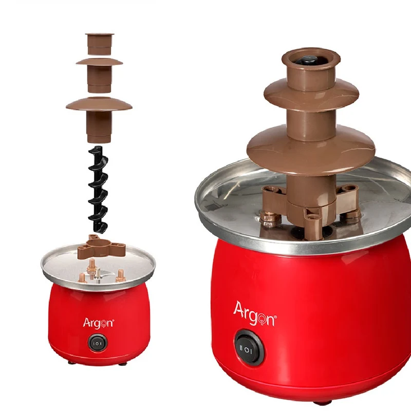 Fontana di Cioccolata in Acciaio e ABS 45 Watt 15x15 H 22.5 cm Facile da usare