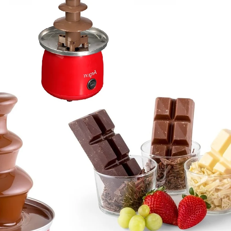 Fontana di Cioccolata in Acciaio e ABS 45 Watt 15x15 H 22.5 cm Facile da usare
