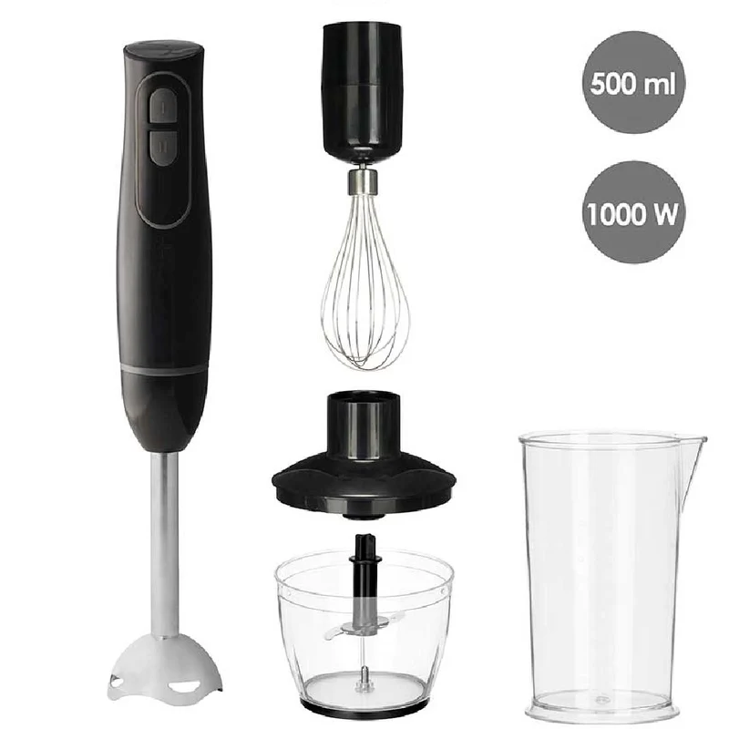 Frullatore Immersione 3in1 Tritatutto Montapanna 2Velocità Mixer Minipimer 1000W