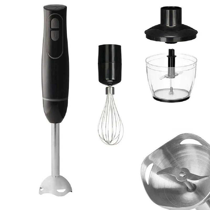 Frullatore Immersione 3in1 Tritatutto Montapanna 2Velocità Mixer Minipimer 1000W