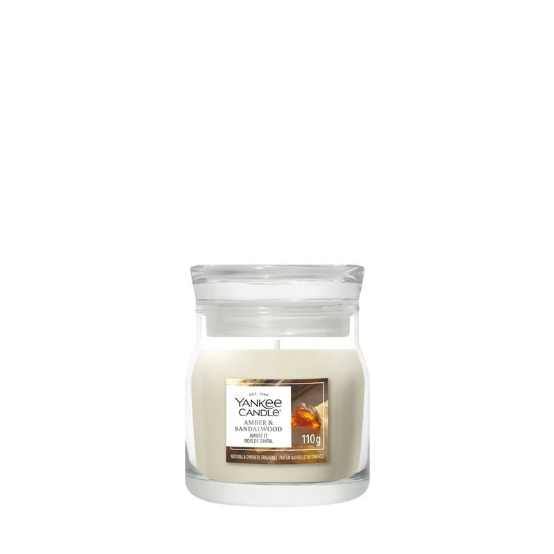 Candela Amber & Sandalwood 110g Marrone Yankee Candle