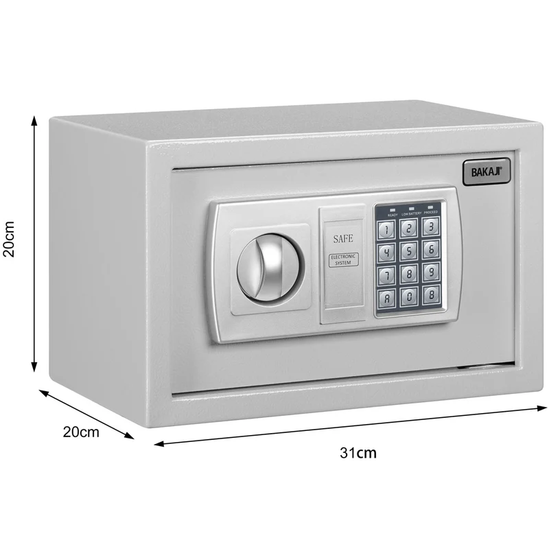 Cassaforte Digitale a Muro Cassetta Sicurezza Elettronica 31x20x20cm Casa Hotel