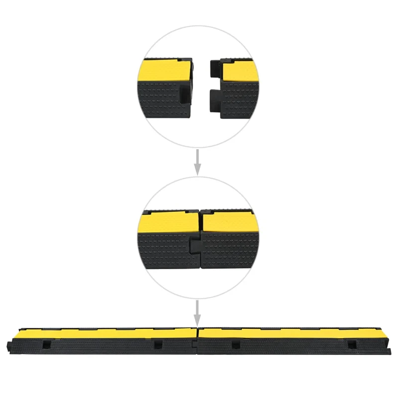 Set 2 Dossi Passacavi Fili in Sicurezza Modulare con 1 Canale in Gomma 100 cm