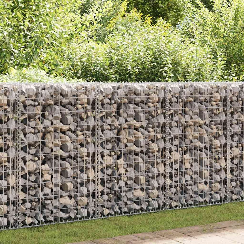 Gabbione con Copertura in Acciaio Zincato 300x30x100 cm