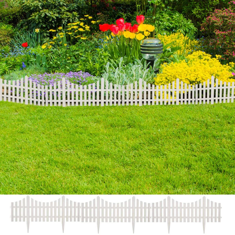 Recinto per Prato Divisorio Bianco 17 pezzi 1000x32,5cm Decorativo per Prato