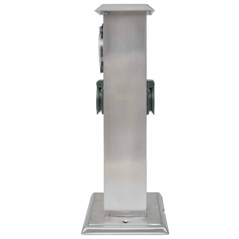 Presa Elettrica da Giardino a Pilastro Acciaio Inox con Timer Meccanico Versatile