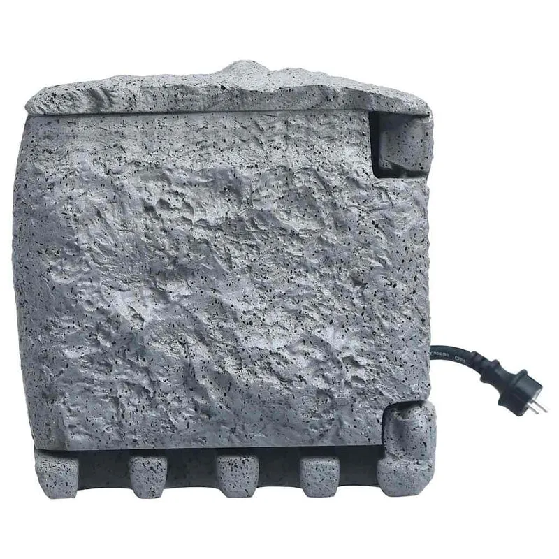 Presa da Esterno Multiuso con 2 Spine e Timer in Poliresina 19x19x20 cm Grigia