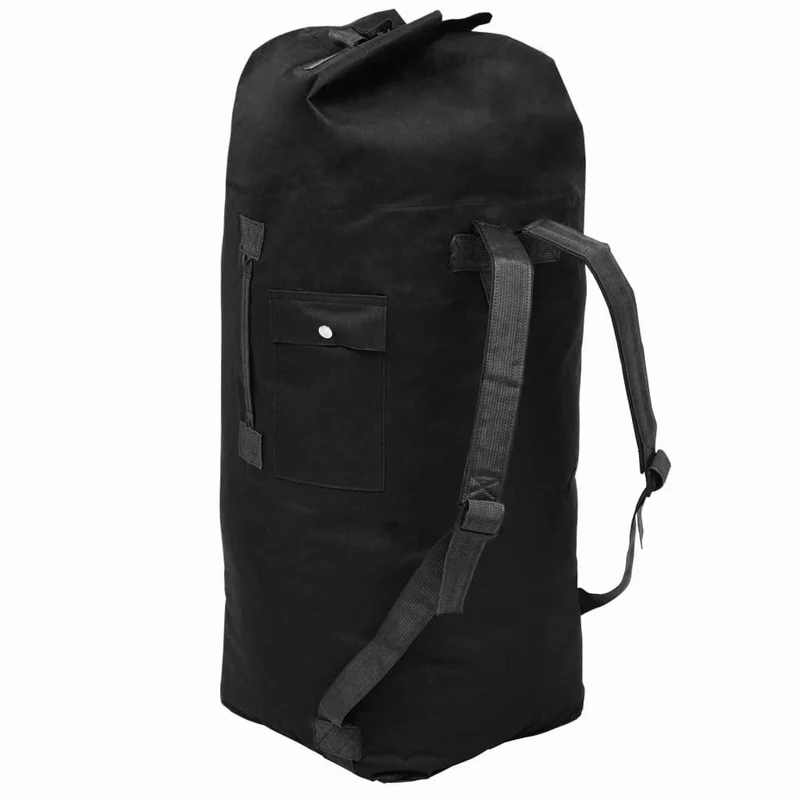 Borsone da Viaggio in Stile Militare 85 L 30 x 30 x 90 cm Nero