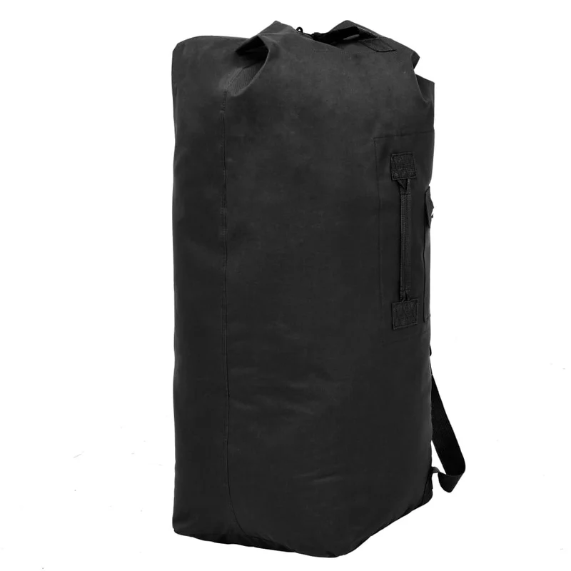 Borsone da Viaggio in Stile Militare 85 L 30 x 30 x 90 cm Nero