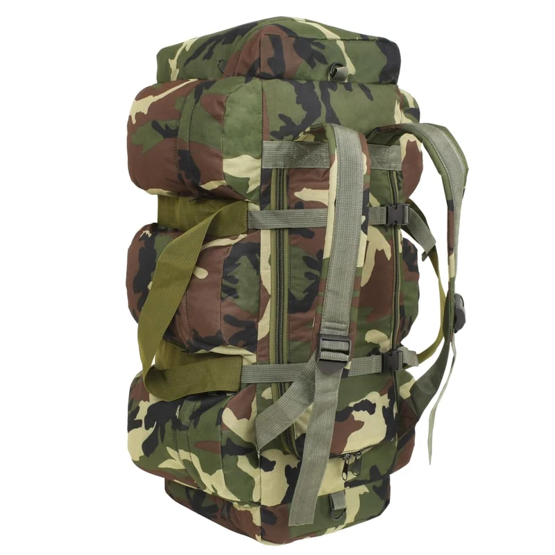 Borsone da Viaggio Stile Militare 3 in 1 90 L Tessuto Oxford Rivestito Mimetico