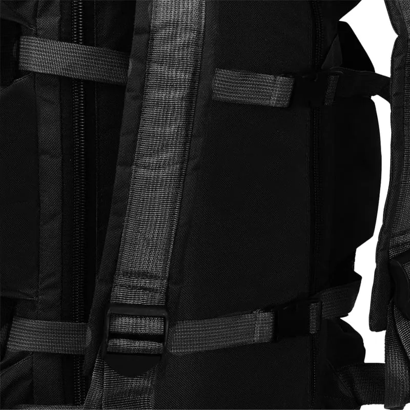 Borsone da Viaggio Stile Militare 3 in 1 90 L Tessuto Oxford rivestito Nero