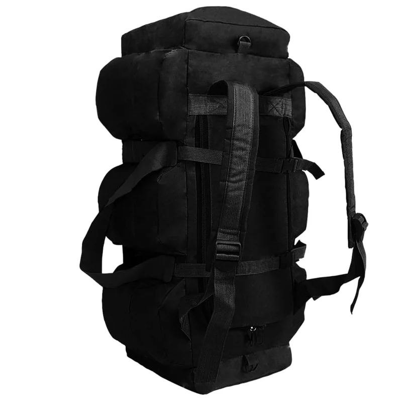 Borsone da Viaggio Stile Militare 3 in 1 90 L Tessuto Oxford rivestito Nero