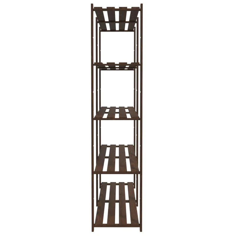 Scaffale a 5 Livelli Libreria 170x38x170 cm in Legno di Pino Colore Marrone