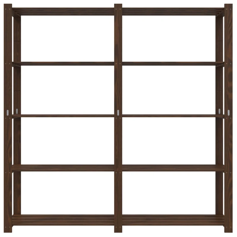 Scaffale a 5 Livelli Libreria 170x38x170 cm in Legno di Pino Colore Marrone