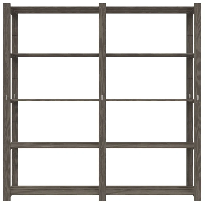 Scaffale a 5 Livelli Minimal Organizer in Legno di Pino Grigio 170x38x170 cm