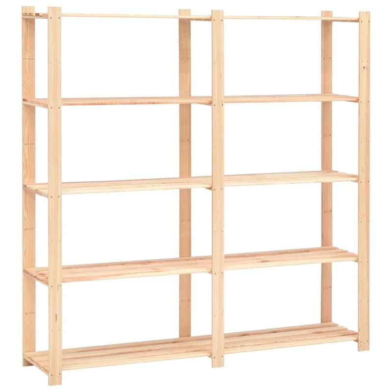 Set 5 pz Scaffali a 5 Livelli Organizer 170x38x170 cm Massello Pino 500kg