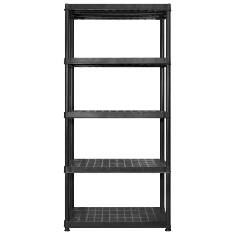 Scaffale a 5 Ripiani Organizer Espositore Nero in Plastica 274,5x45,7x185 cm