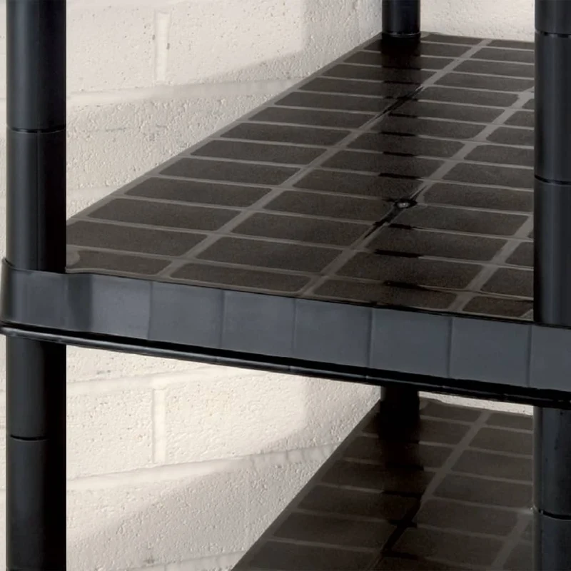 Scaffale a 5 Ripiani Organizer Espositore Nero in Plastica 274,5x45,7x185 cm