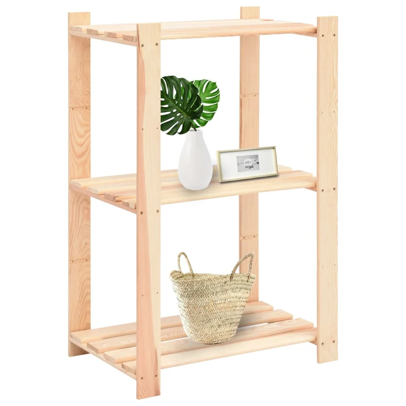 Scaffali a 3 Livelli 10 pz Organizer Casa 60x38x90 cm in Massello Pino 150 kg