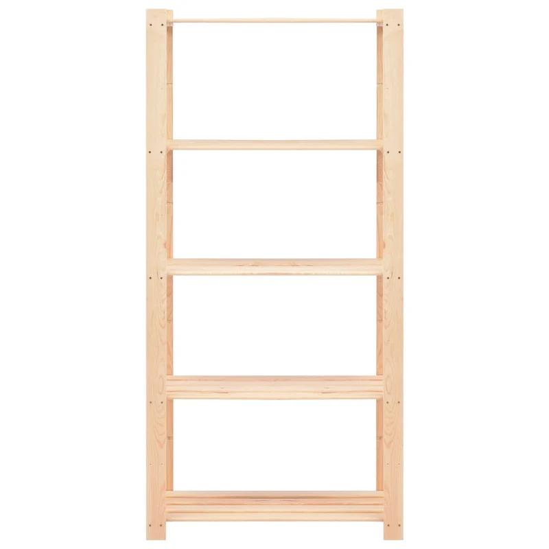 Set 2 Scaffali a 5 Livelli Organizer 80x38x170 cm in Massello Pino 250 kg