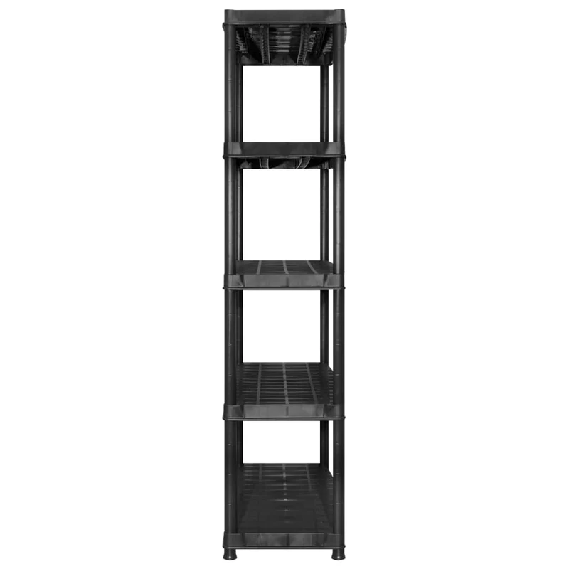 Scaffale a 5 Ripiani Espositore Organizer Nero in Plastica 170x40x185 cm