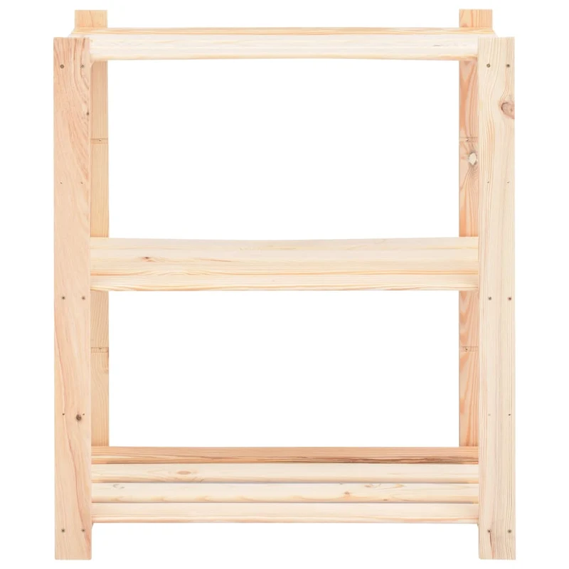 Set 3 pz Scaffali a 3 Livelli Organizer 80x38x90 cm Massello Pino 150 kg