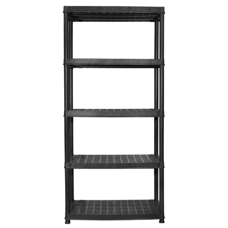 Scaffale 5 Ripiani Libreria Espositore Colore Nero in Plastica 91,5x45,7x185 cm