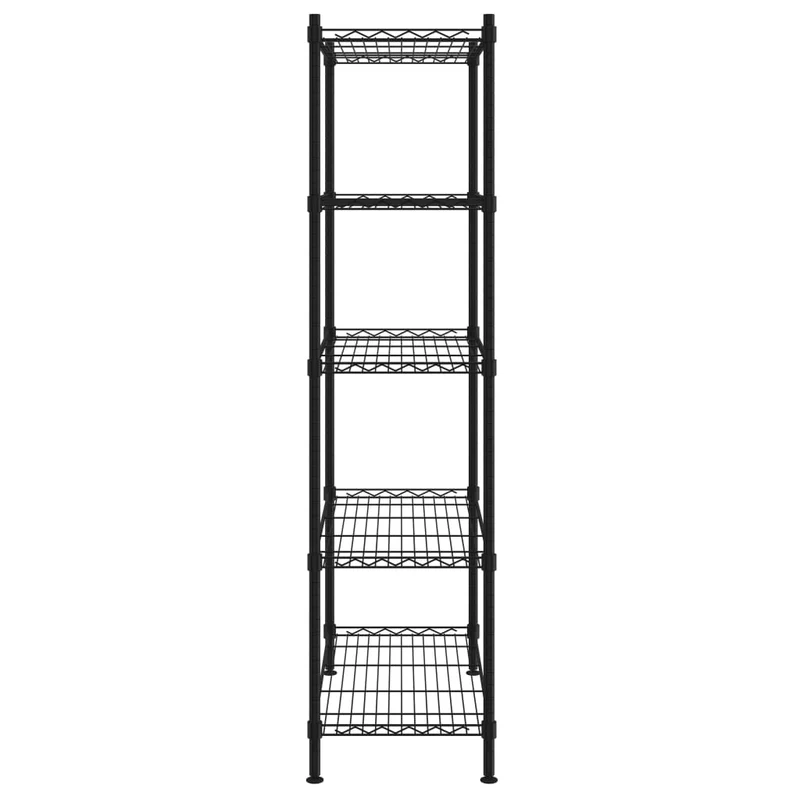 Scaffale a 5 Livelli Organizer Cucina in Ferro 90x35x180 cm Nero 250 kg